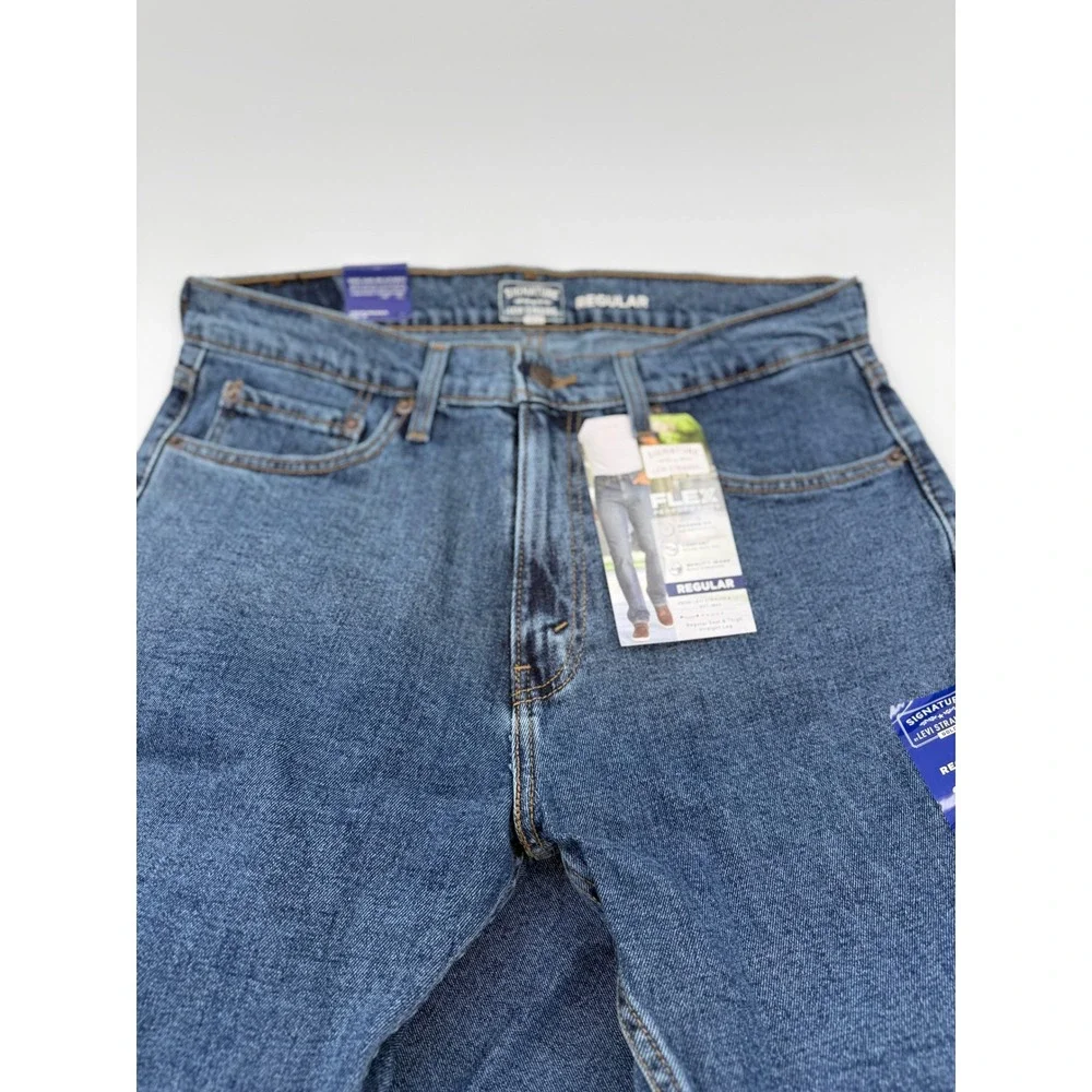 Signature by Levi Strauss Gold Men Regular Fit Flex Performance Jeans 33x30 Blue